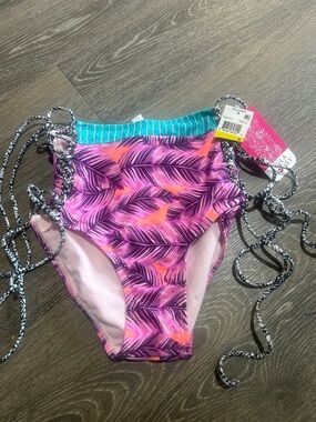 Hula Honey High Waist Adjustable Side-Tie Bikini Bottom Sz Medium 4/25 New NWT